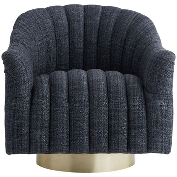 Arteriors Springsteen Tweed Swivel Chair - Champagne/Indigo