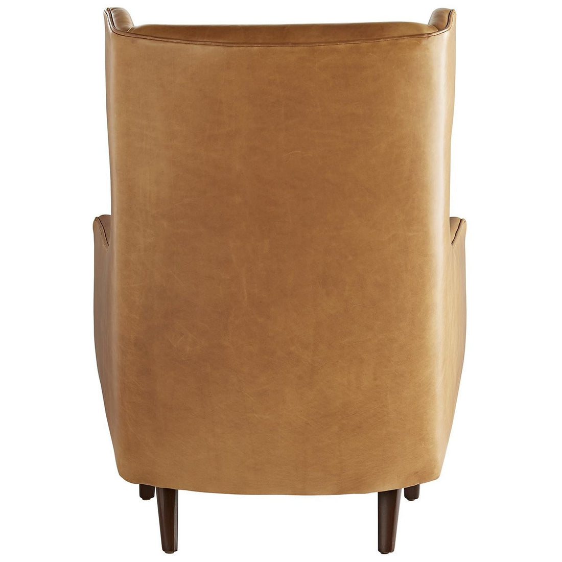 Arteriors Budelli Leather Wing Chair - Cognac/Dark Walnut