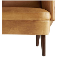 Arteriors Budelli Leather Wing Chair - Cognac/Dark Walnut