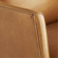 Arteriors Budelli Leather Wing Chair - Cognac/Dark Walnut