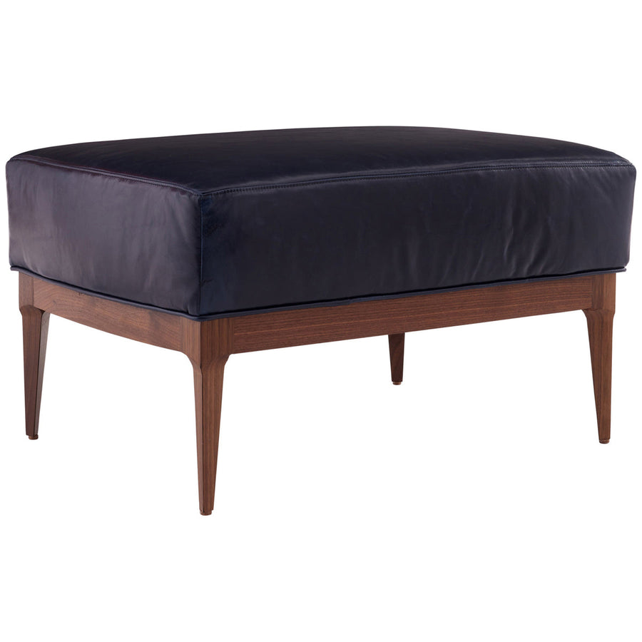 Arteriors Laurette Ottoman - Indigo Leather