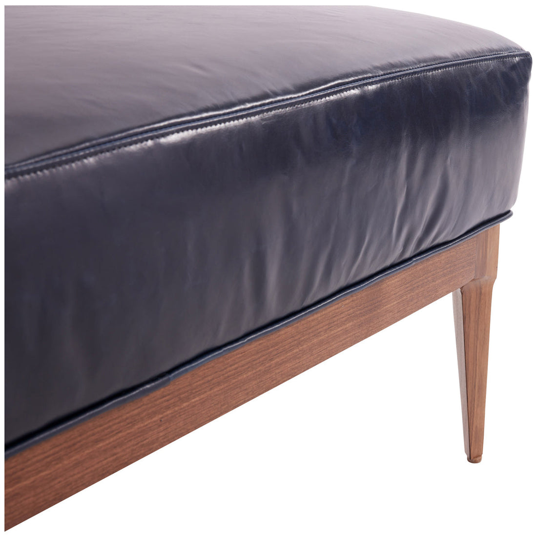 Arteriors Laurette Ottoman - Indigo Leather