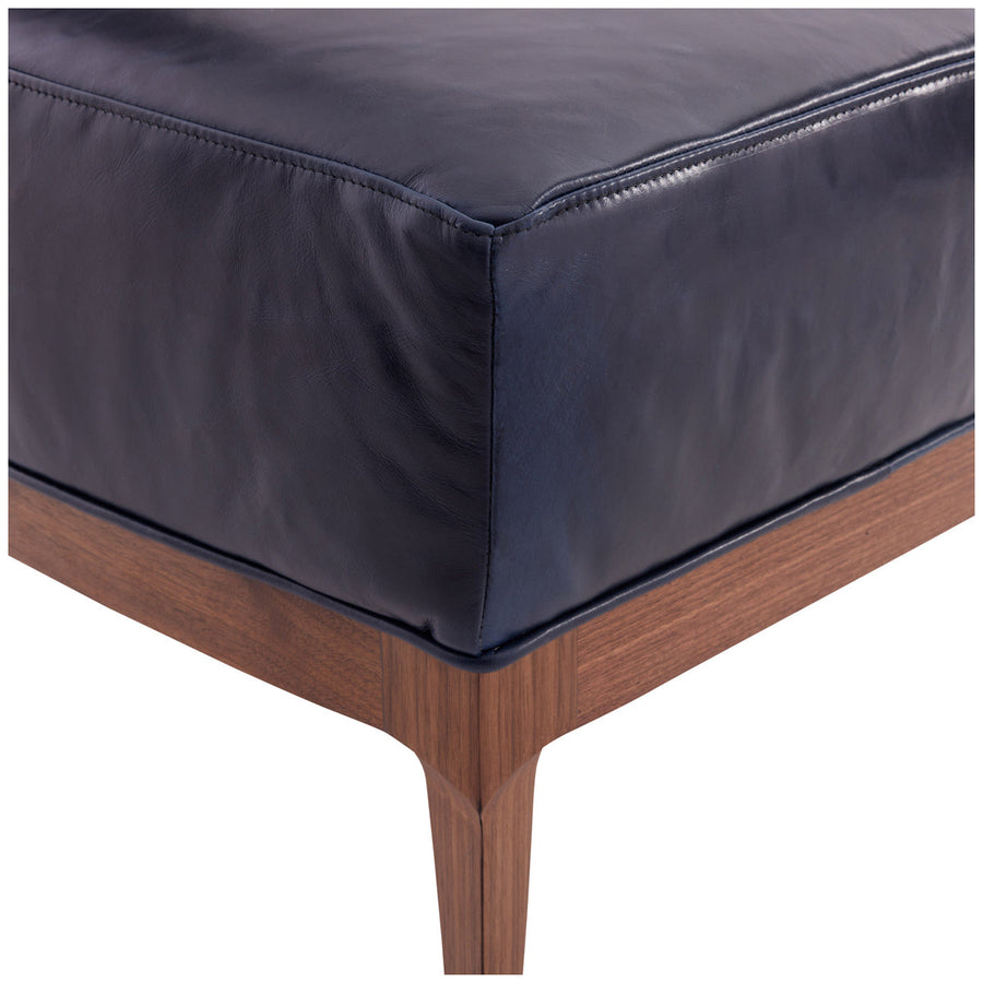 Arteriors Laurette Ottoman - Indigo Leather