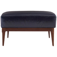 Arteriors Laurette Ottoman - Indigo Leather