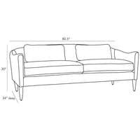 Arteriors Vincent Leather Sofa - Ink