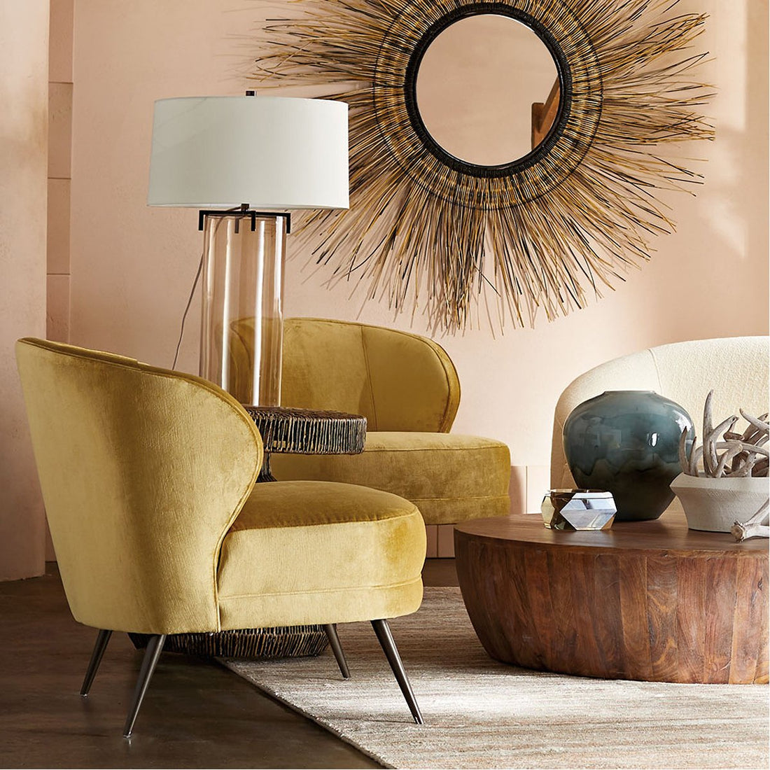 Arteriors Kitts Velvet Chair - Marigold