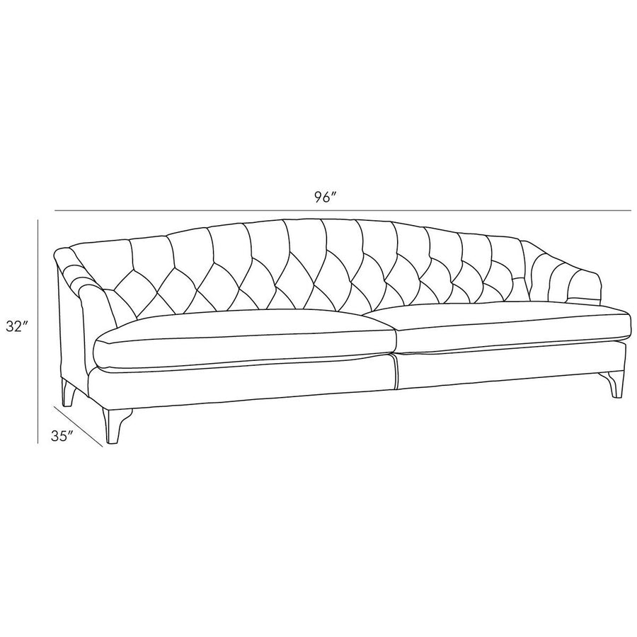 Arteriors Klein Sofa - Grey Ash/Mushroom Leather