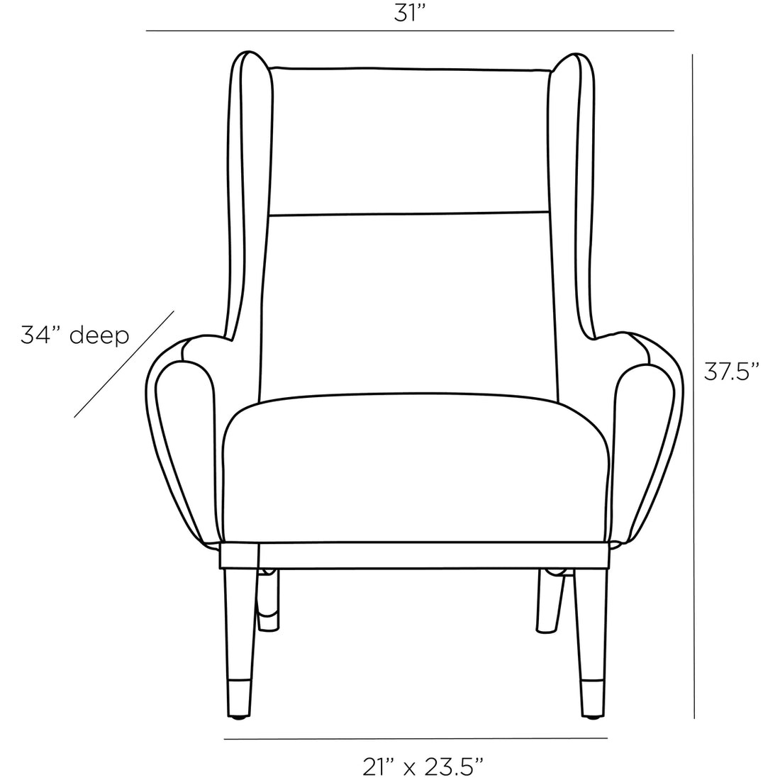 Arteriors Ophelia Lounge Chair - Fossil Tweed