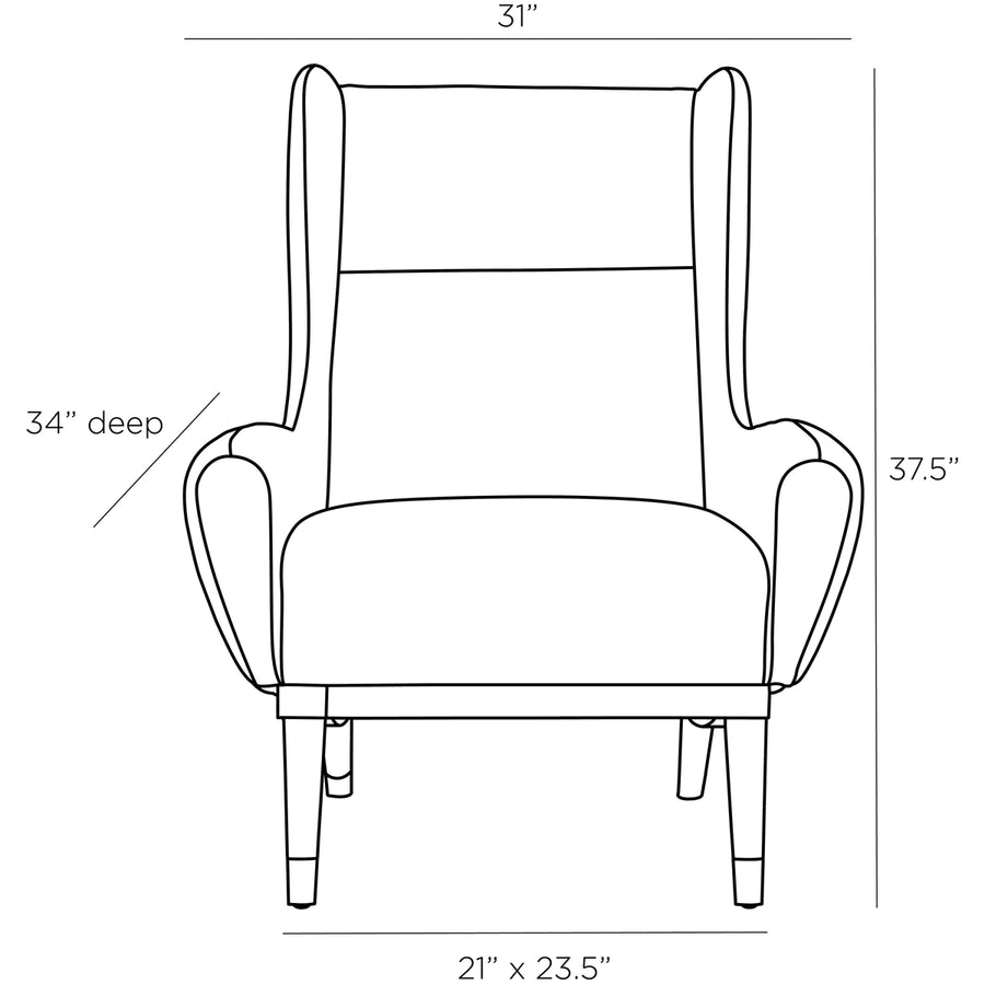 Arteriors Ophelia Lounge Chair - Fossil Tweed