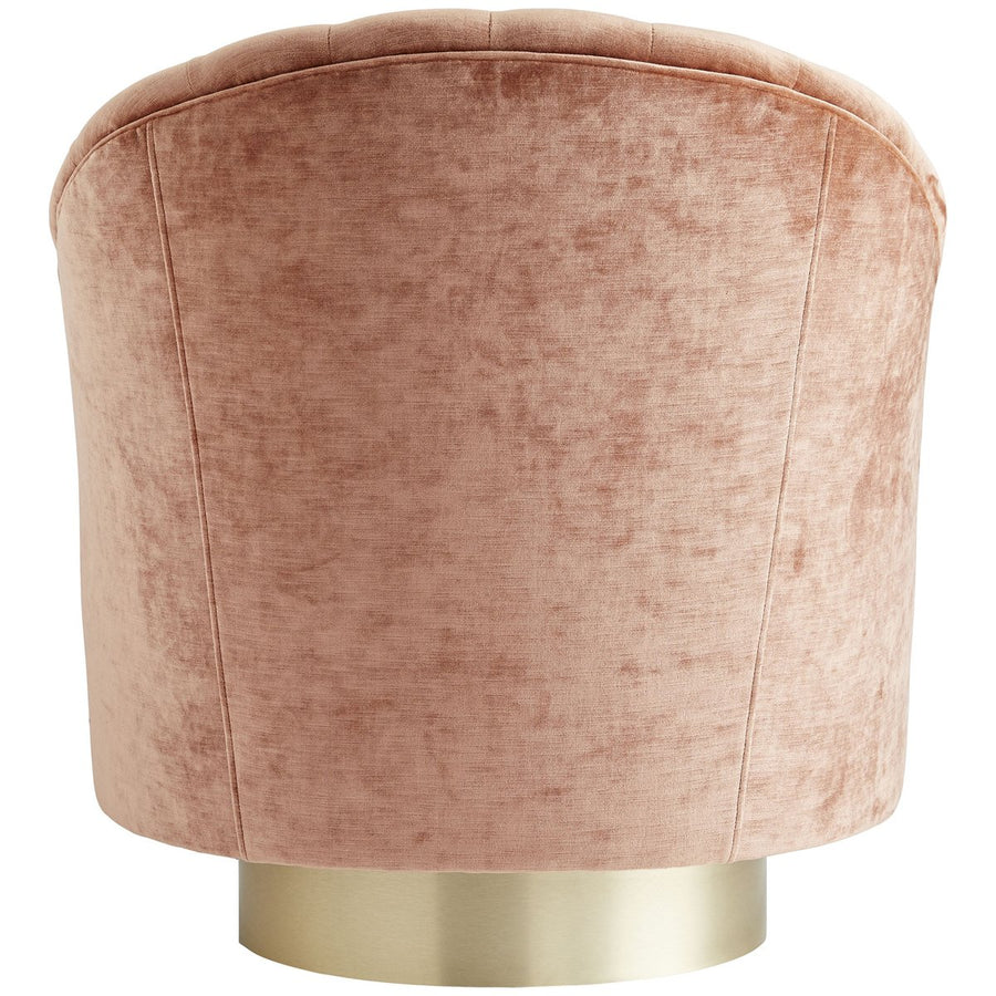 Arteriors Springsteen Swivel Chair, Dusty Rose Velvet