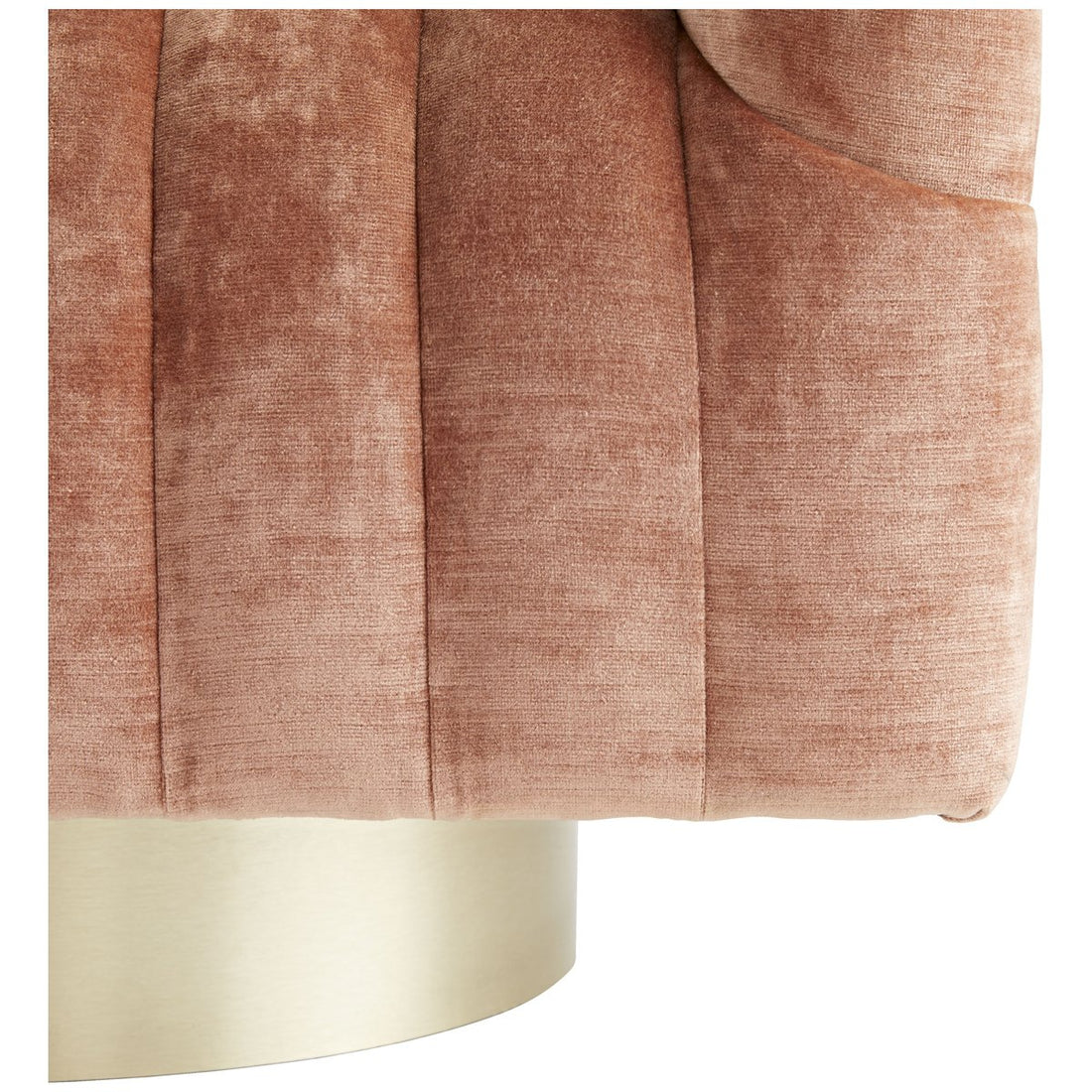 Arteriors Springsteen Swivel Chair, Dusty Rose Velvet