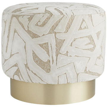 Arteriors Avalon Swivel Ottoman, Swiss Coffee Champagne