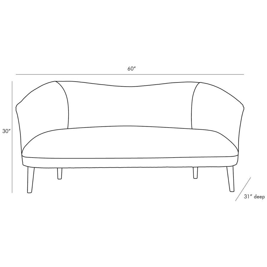 Arteriors Duprey Settee, Textured Ivory Grey Ash