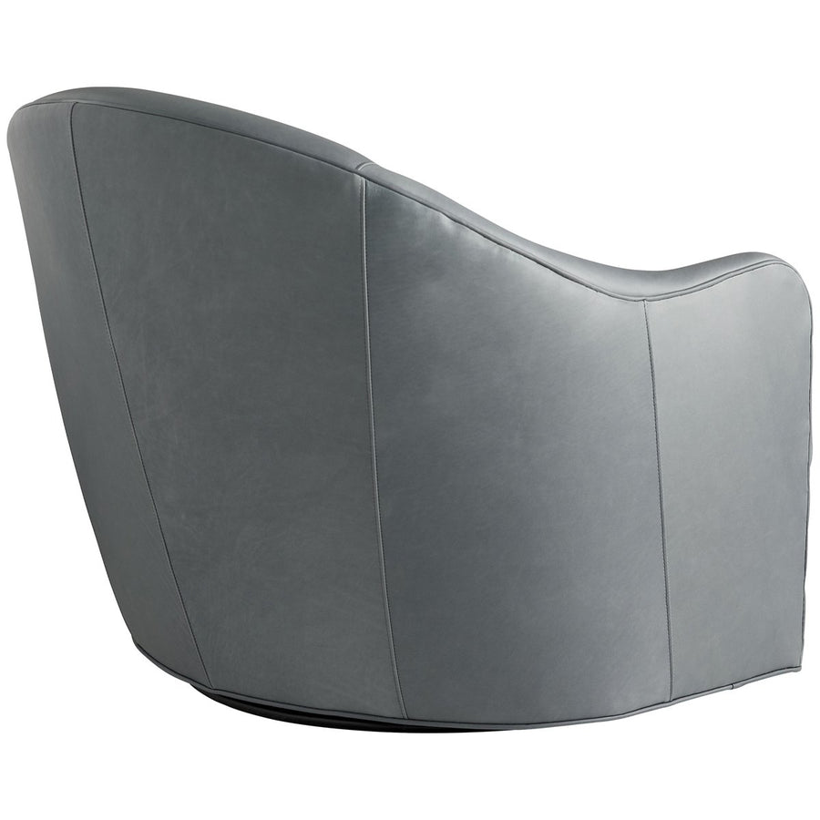 Arteriors Delfino Swivel Chair, Anchor Grey Leather