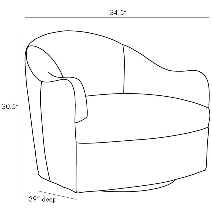 Arteriors Delfino Swivel Chair, Frost Linen