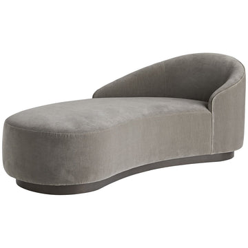 Arteriors Tuner Chaise, Sharkskin Velvet Grey Ash