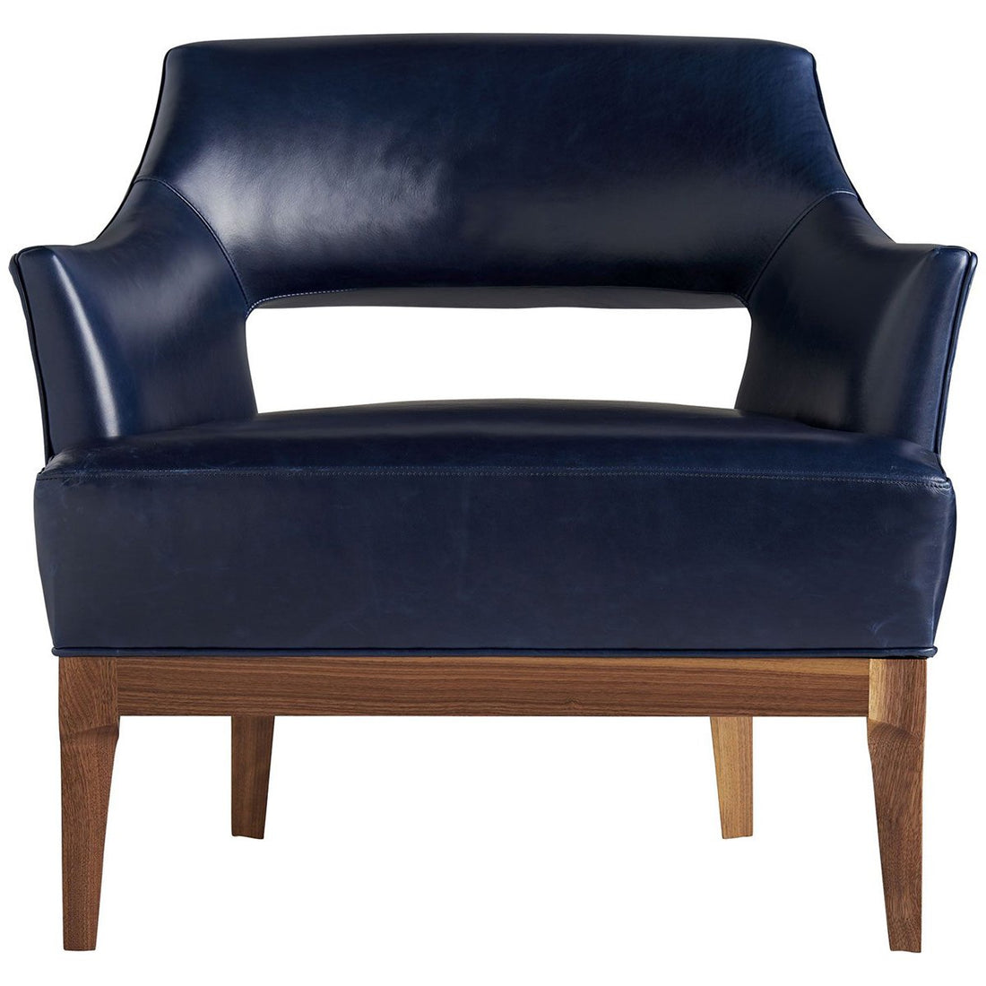 Arteriors Laurette Chair - Indigo Leather Dark Walnut