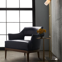 Arteriors Laurette Chair - Indigo Leather Dark Walnut