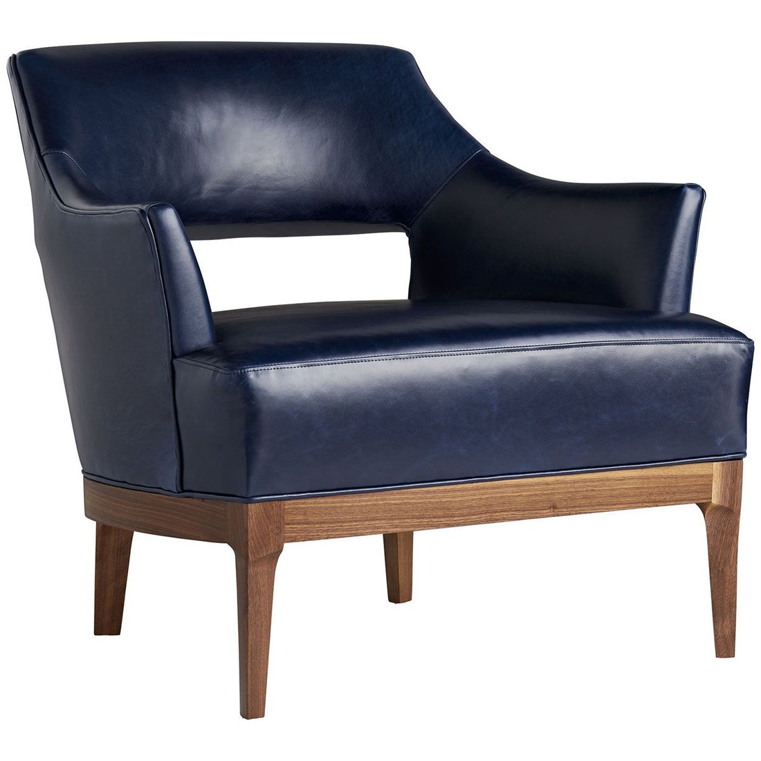 Arteriors Laurette Chair - Indigo Leather Dark Walnut