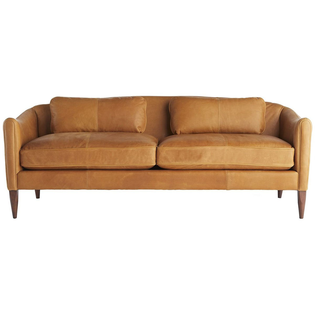 Arteriors Vincent Sofa - Butterscotch Leather Dark Walnut