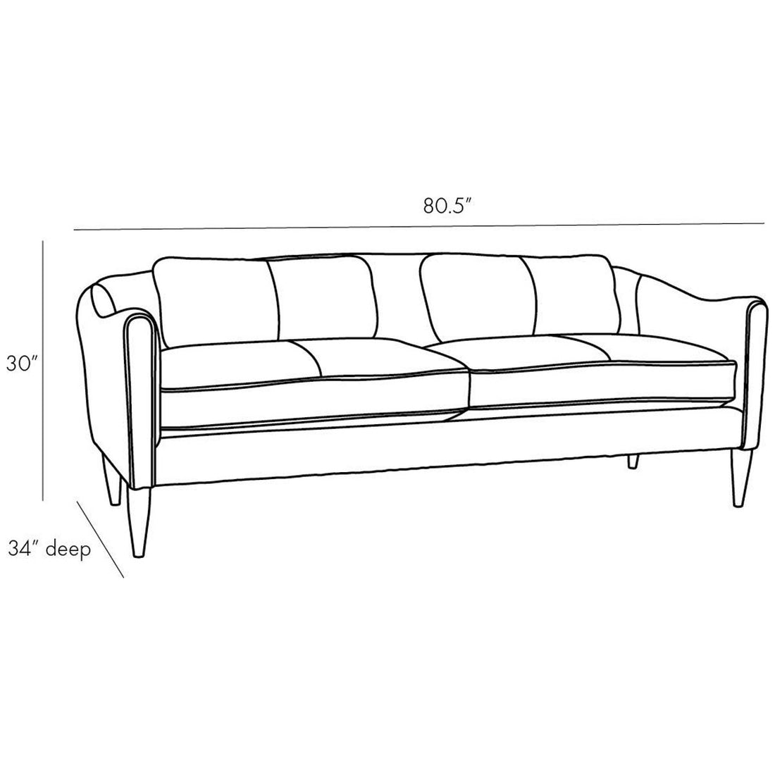 Arteriors Vincent Sofa - Butterscotch Leather Dark Walnut