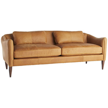 Arteriors Vincent Sofa - Butterscotch Leather Dark Walnut