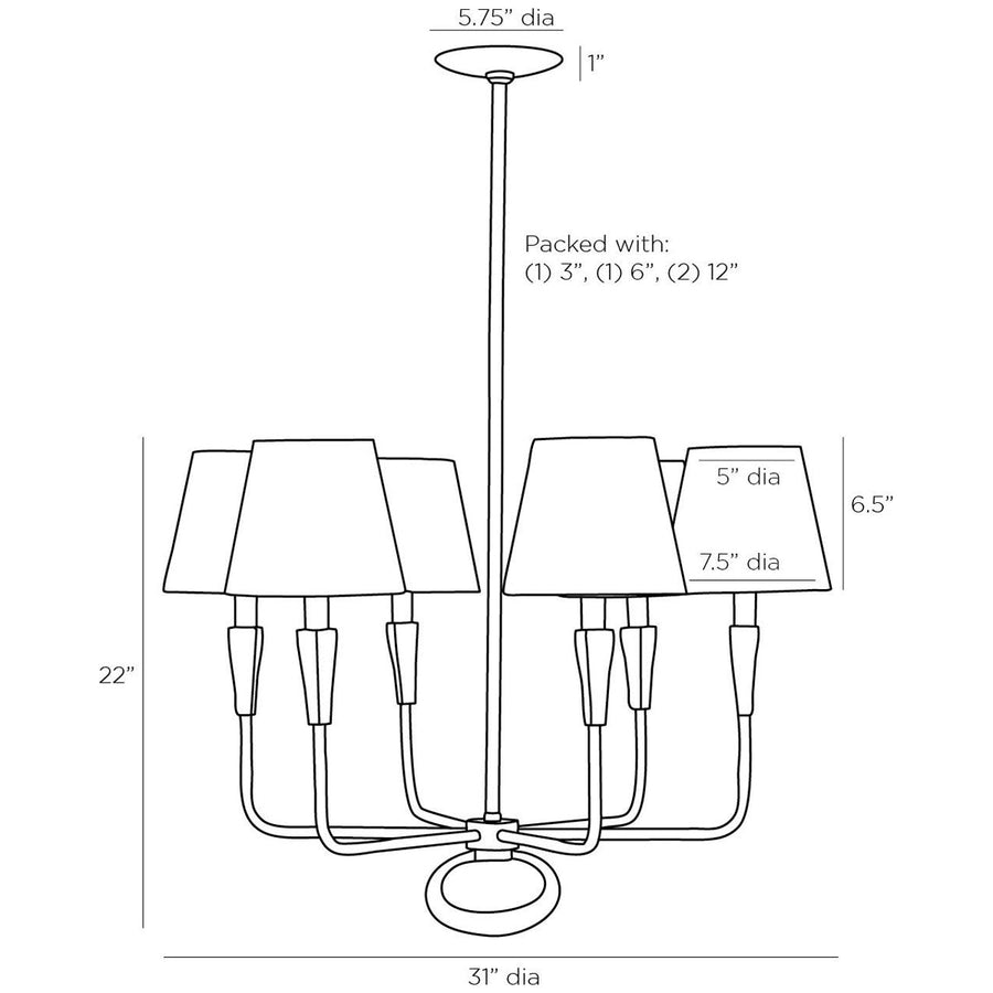 Arteriors Jeremiah Chandelier