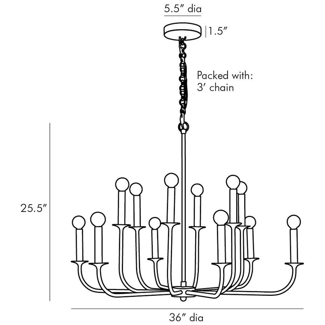 Arteriors Breck Small Chandelier