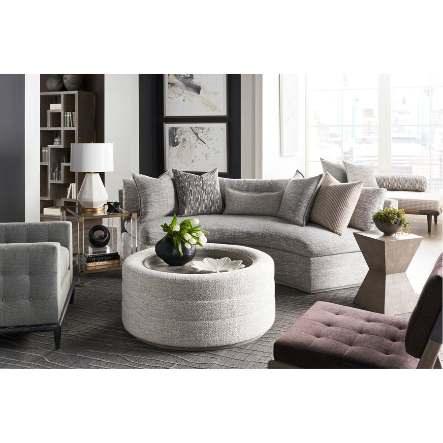 Vanguard Furniture Boyden Round Ottoman with Wood Tray