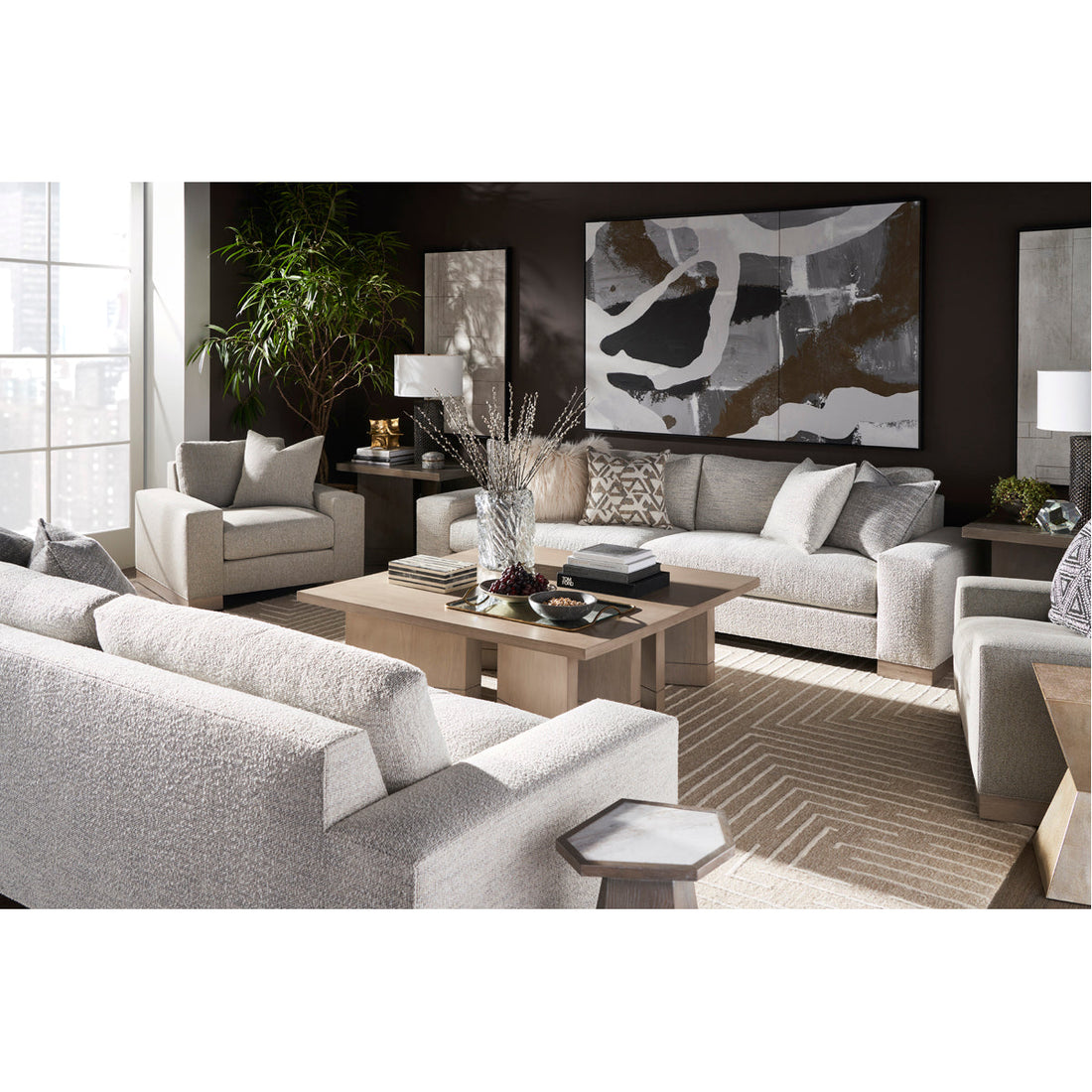 Vanguard Furniture Burke Extended Two Border Sofa