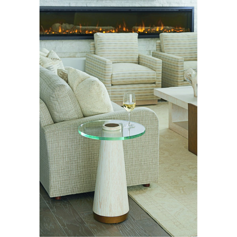 Lexington Barclay Butera Carmel Castlewood Glass Top Accent Table