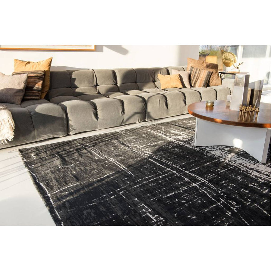 Louis de Poortere Mad Men Griff 8655 White on Black Rug