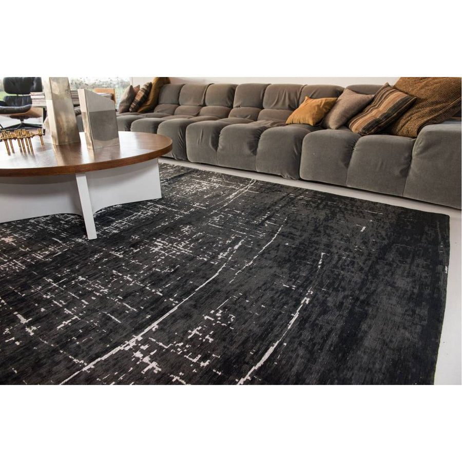 Louis de Poortere Mad Men Griff 8655 White on Black Rug