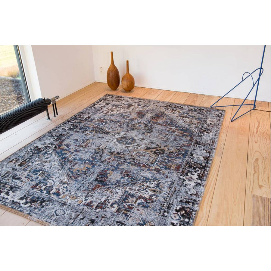 Louis de Poortere Antiquarian Heriz Antique 8707 Divan Blue Rug