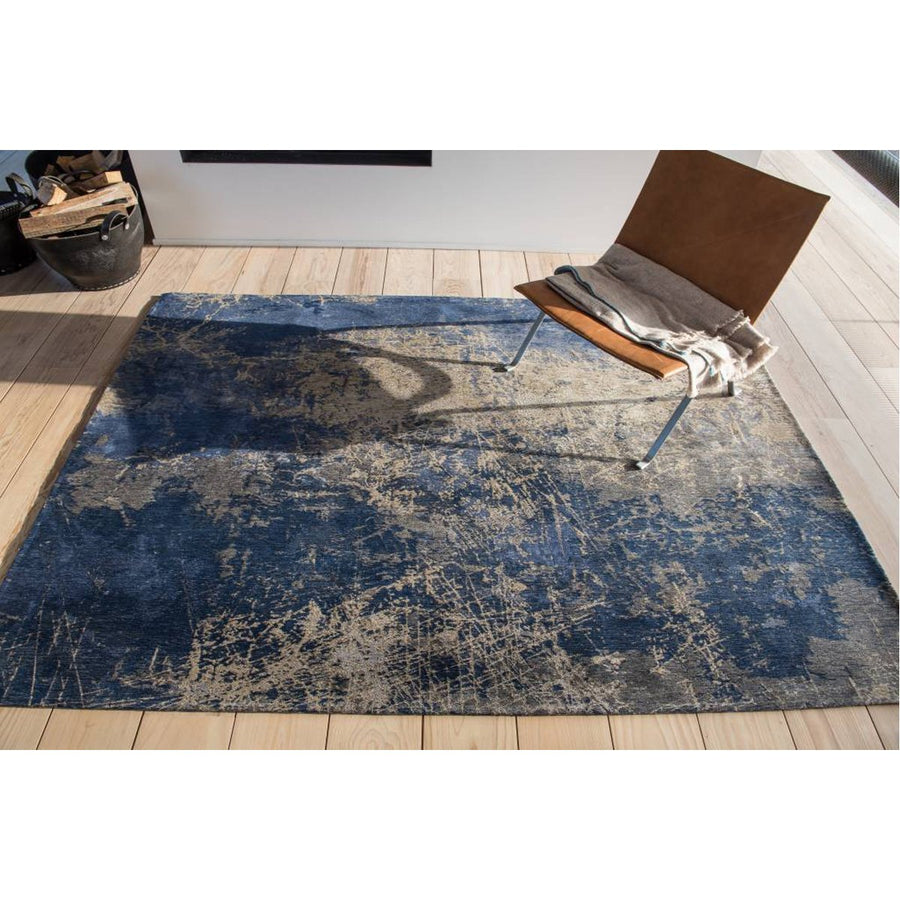 Louis de Poortere Mad Men Cracks 8629 Abyss Blue Rug