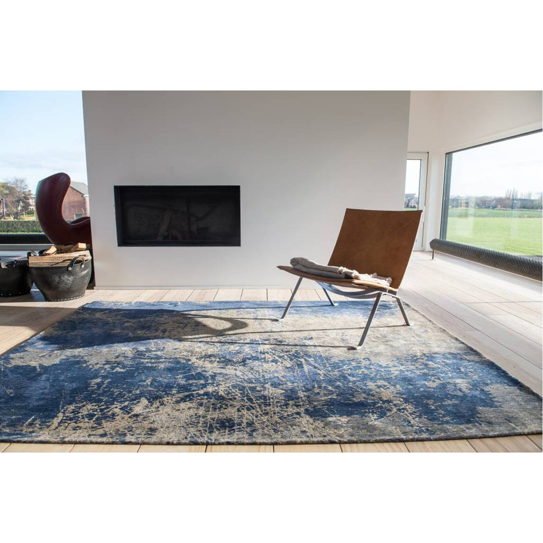 Louis de Poortere Mad Men Cracks 8629 Abyss Blue Rug