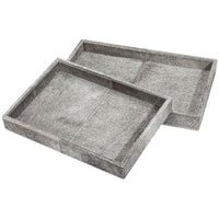 Interlude Home Nadine Rectangular Hide Trays, 2-Piece Set