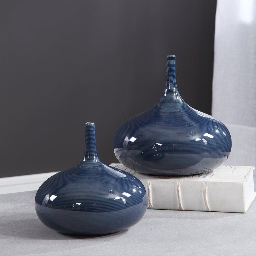 Uttermost Zayan Blue Vases, 2-Piece Set