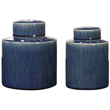 Uttermost Saniya Blue Containers, 2-Piece Set