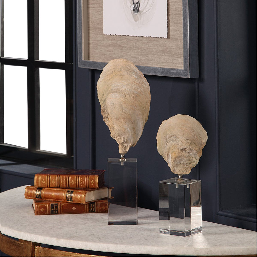 Uttermost Oyster Shell Sculptures, 2-Piece Set