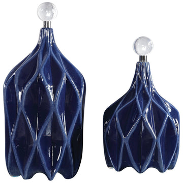 Uttermost Klara Geometric Bottles, 2-Piece Set