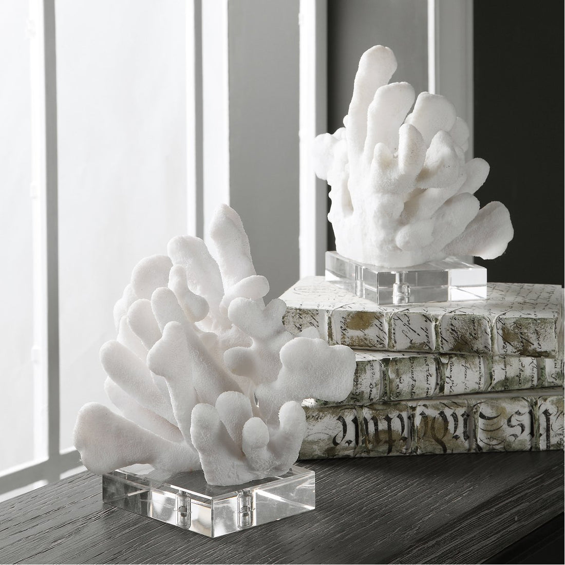 Uttermost Charbel White Bookends, Set of 2