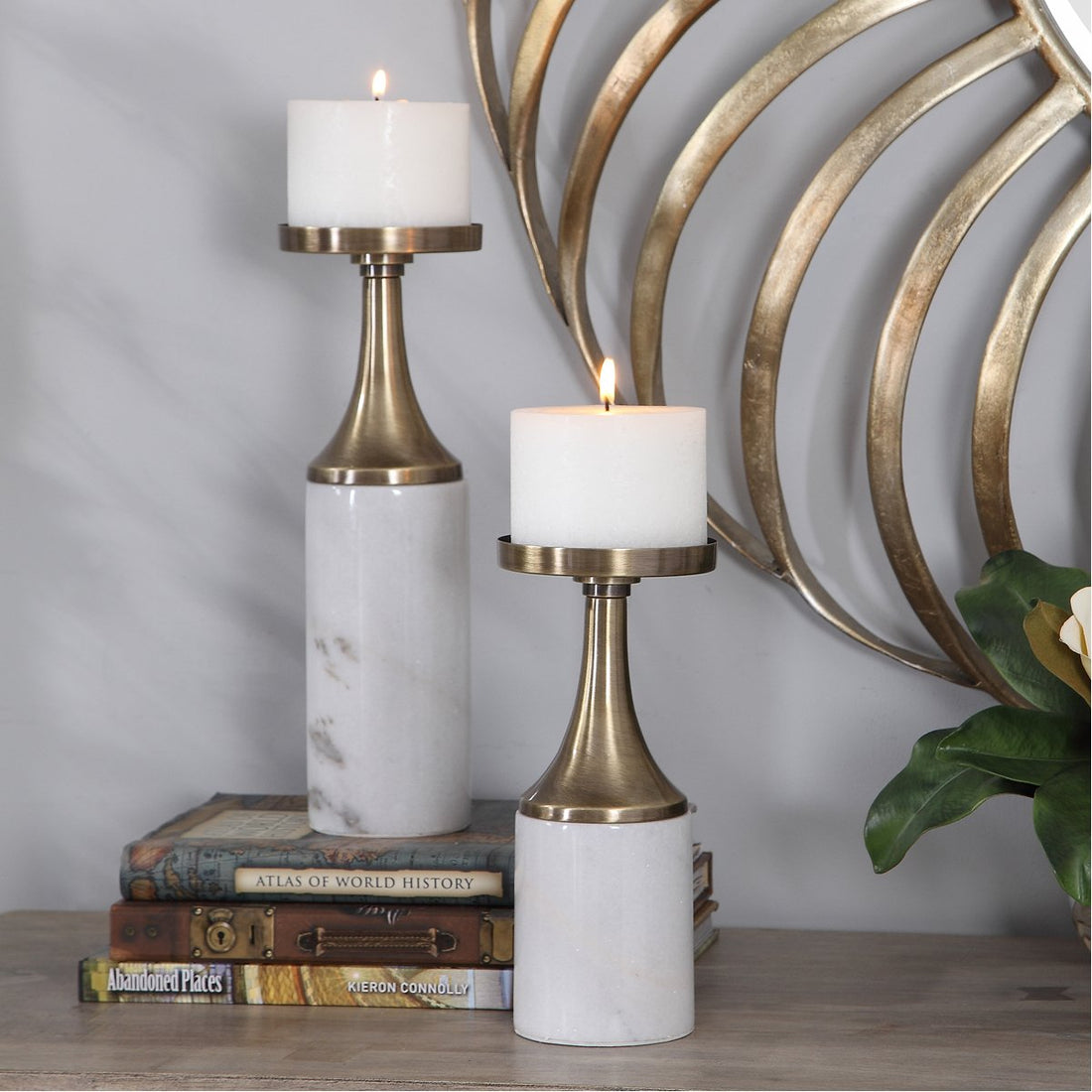 Uttermost Castiel Marble Candleholders, 2-Piece Set