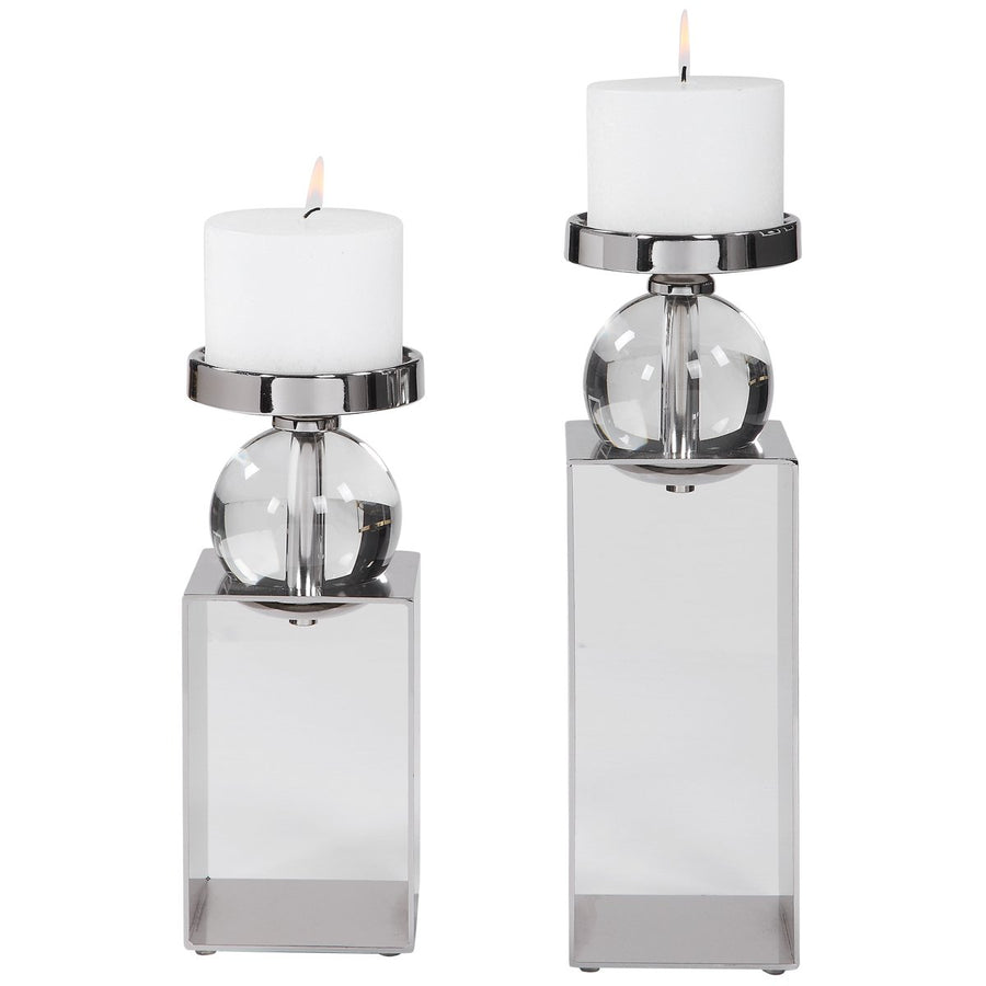 Uttermost Lucian Nickel Candleholders, 2-Piece Set