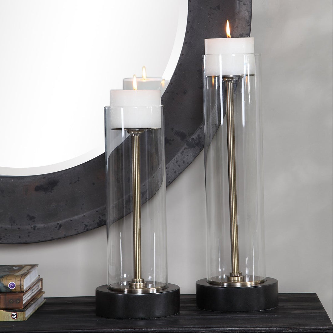 Uttermost Charvi Glass Candleholders, 2-Piece Set