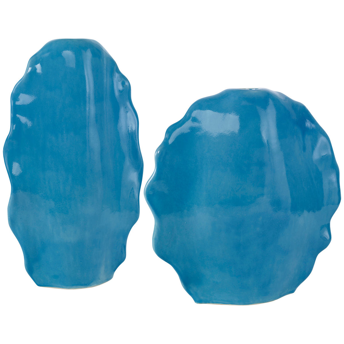 Uttermost Ruffled Feathers Blue Vases, 2-Piece Set