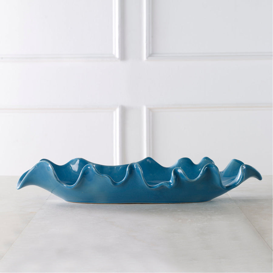 Uttermost Ruffled Feathers Blue Bowl