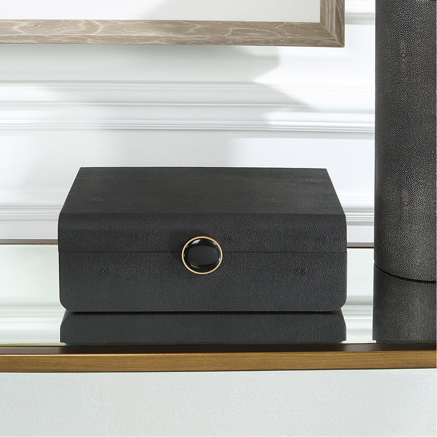 Uttermost Lalique Black Shagreen Box