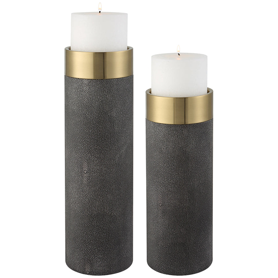 Uttermost Wessex Gray Candleholders, 2-Piece Set