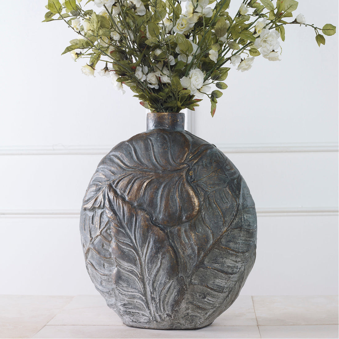 Uttermost Palm Aged Patina Paradise Vase